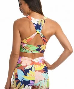 Citrus In The Tropics Reversible Wrap Front Crop Top