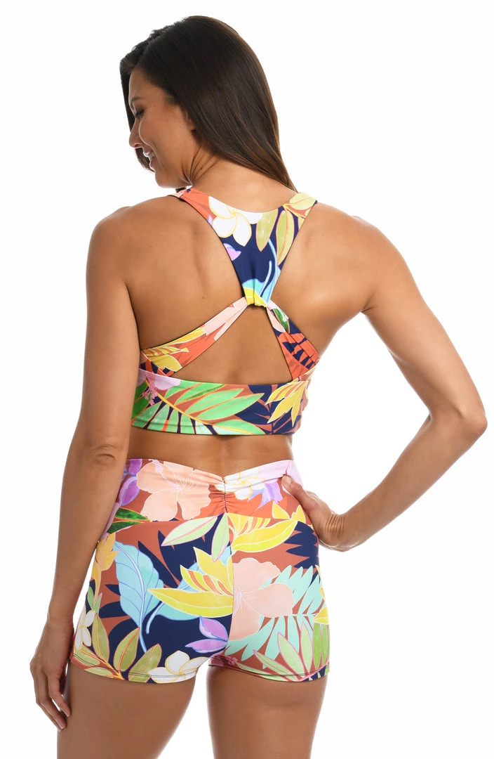 Citrus In The Tropics Reversible Wrap Front Crop Top
