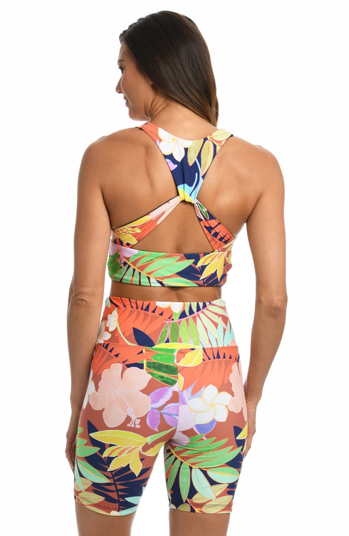 Citrus In The Tropics Reversible Wrap Front Crop Top