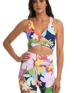 Citrus In The Tropics Reversible Wrap Front Crop Top