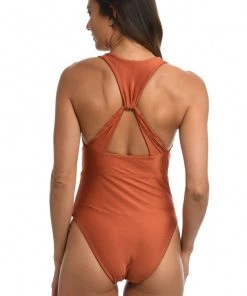 Citrus On The Spot Reversible Knotted One Piece