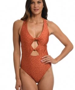 Citrus On The Spot Reversible Knotted One Piece