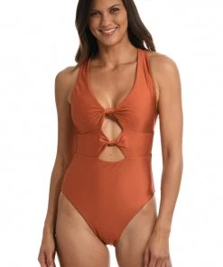 Citrus On The Spot Reversible Knotted One Piece
