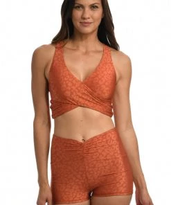 Citrus Tops On The Spot Reversible Wrap Front Crop Top