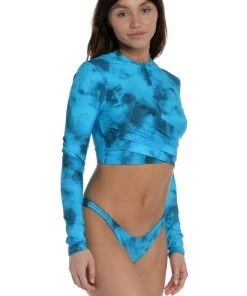 Citrus Head In The Clouds Cropped Rashguard Tops