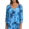 Citrus Head In The Clouds V-Neck Tunic Cover Ups