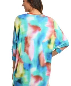 Citrus Sunset Tide V-Neck Tunic