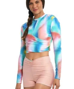 Citrus Sunset Tide Reversible Mid Waist Bike Short