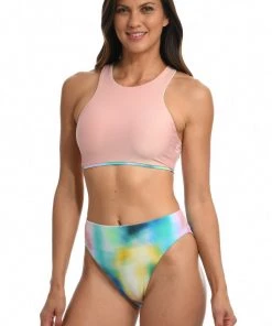 Citrus Sunset Tide Reversible High Neck Bra