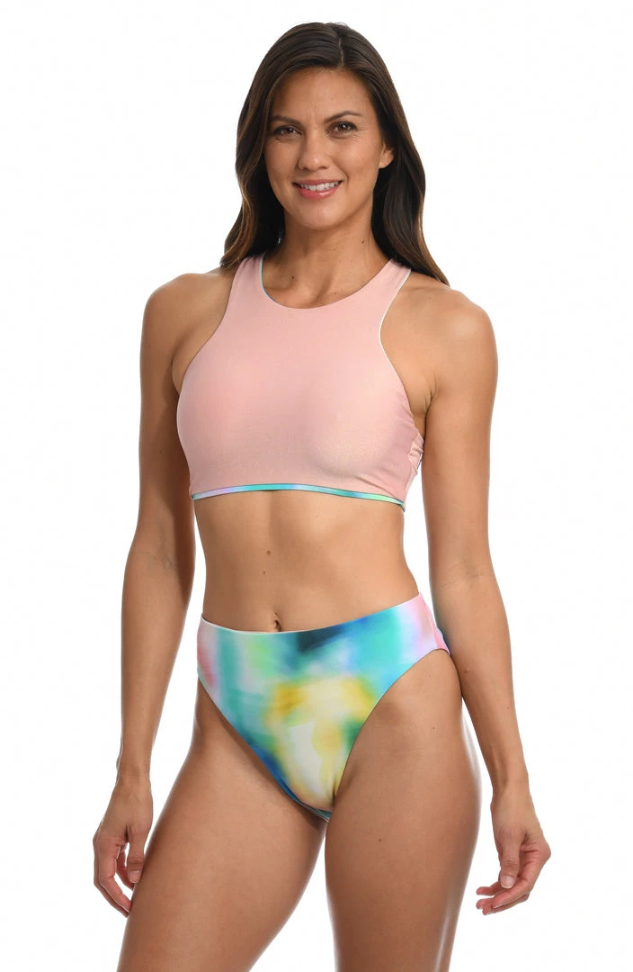 Citrus Sunset Tide Reversible High Neck Bra