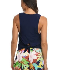 Citrus Lounge Around Jersey High Neck Tank Top
