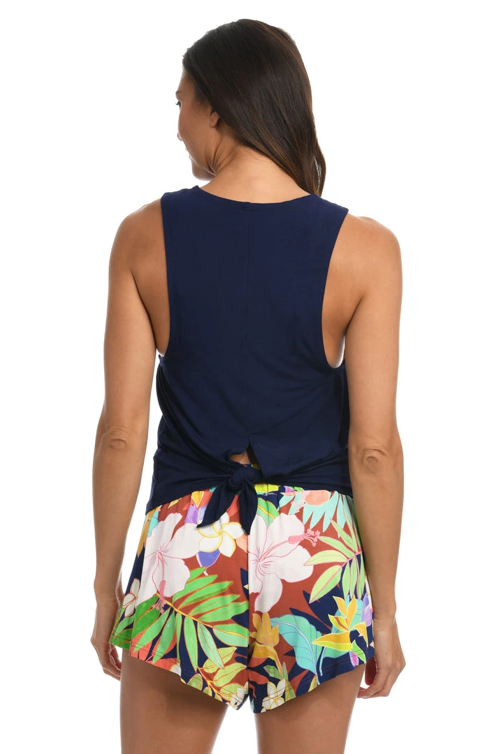 Citrus Lounge Around Jersey High Neck Tank Top