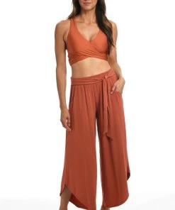 Citrus Lounge Around Jersey Draped Culottes