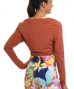 Citrus Cozy Knit Wrap-front Convertible Top