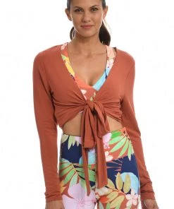 Citrus Cozy Knit Wrap-front Convertible Top