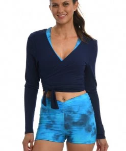 Citrus Cozy Knit Wrap-front Convertible Top Cover Ups