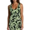 Citrus Abstract Palm Over-The-Shoulder Midi Dress Cover Ups