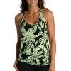 Citrus Tops Abstract Palm Scoop-Neck Tank Top