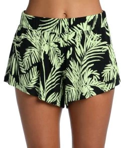 Citrus Bottoms Abstract Palm Flounce Short