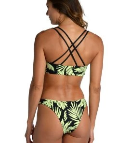 Citrus Tops Abstract Palm Reversible Bralette Top
