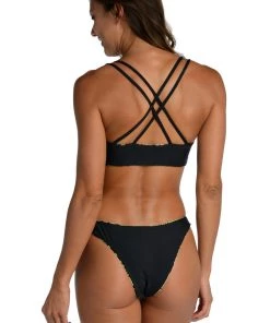 Citrus Tops Abstract Palm Reversible Bralette Top