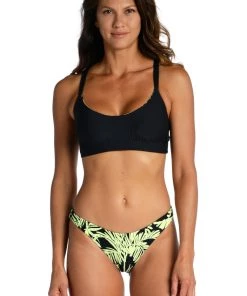 Citrus Tops Abstract Palm Reversible Bralette Top