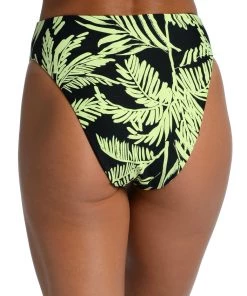Citrus Abstract Palm Reversible High-Waist Bottom