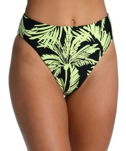 Citrus Abstract Palm Reversible High-Waist Bottom