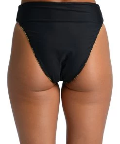 Citrus Abstract Palm Reversible High-Waist Bottom