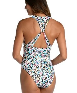 Citrus One-Piece Camo Cheetah Reversible Over-The-Shoulder One Piece
