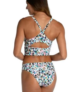 Citrus Tops Camo Cheetah Reversible Over-The-Shoulder Midkini Top