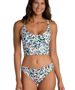 Citrus Tops Camo Cheetah Reversible Over-The-Shoulder Midkini Top