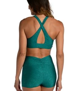 Citrus Ditsy Spot High-Neck Midkini Top Tops