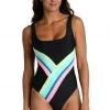 Citrus Colorblock Over-The-Shoulder One Piece One-Piece