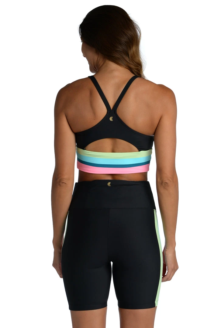 Citrus Colorblock High-Waist Bike Short Bottoms