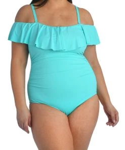 La Blanca One-Piece Island Goddess Off Shoulder Ruffle One Piece