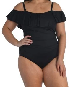 La Blanca Island Goddess Off Shoulder Ruffle One Piece One-Piece