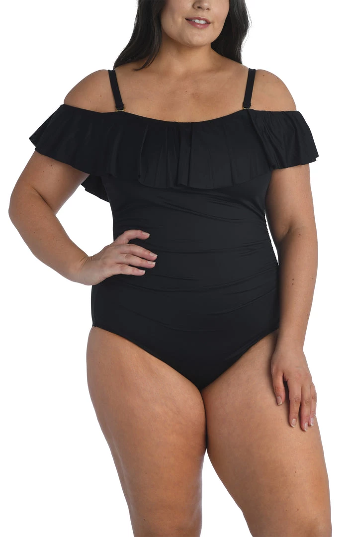 La Blanca Island Goddess Off Shoulder Ruffle One Piece One-Piece