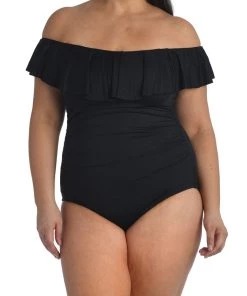 La Blanca Island Goddess Off Shoulder Ruffle One Piece One-Piece