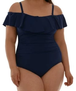 La Blanca One-Piece Island Goddess Off Shoulder Ruffle One Piece