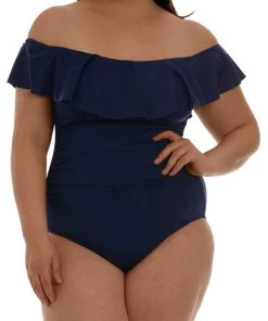 La Blanca One-Piece Island Goddess Off Shoulder Ruffle One Piece