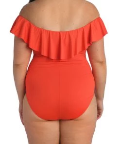 La Blanca Island Goddess Off Shoulder Ruffle One Piece