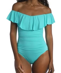 La Blanca One-Piece Island Goddess Off Shoulder Ruffle One Piece