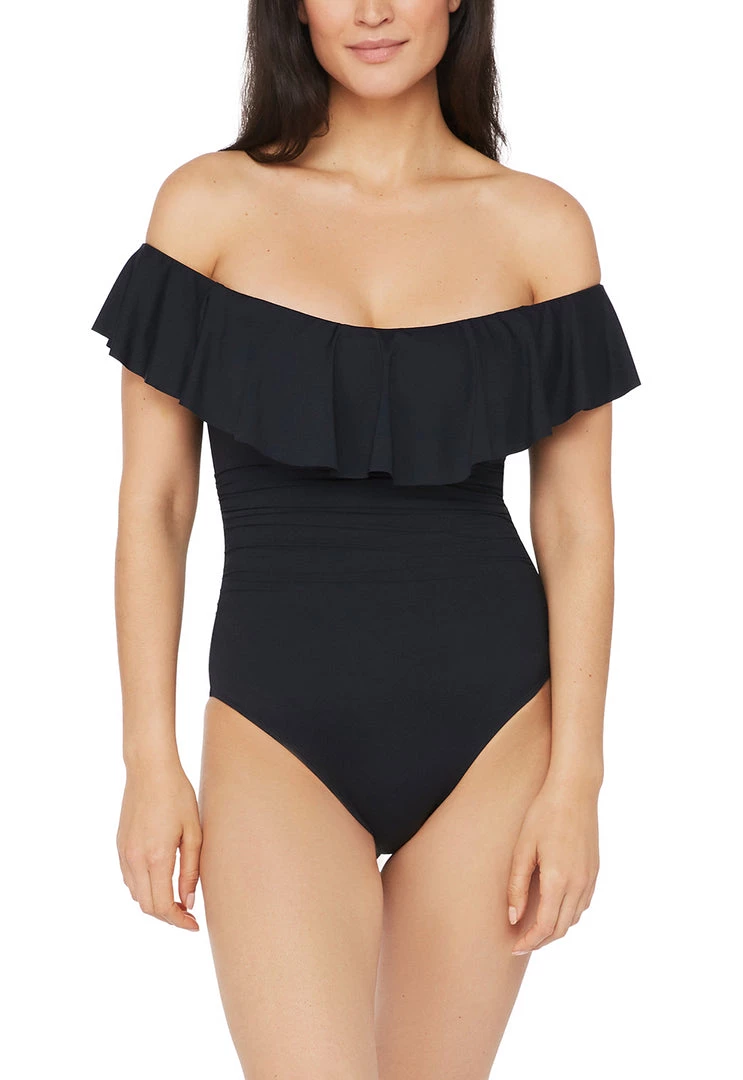 La Blanca Island Goddess Off Shoulder Ruffle One Piece One-Piece