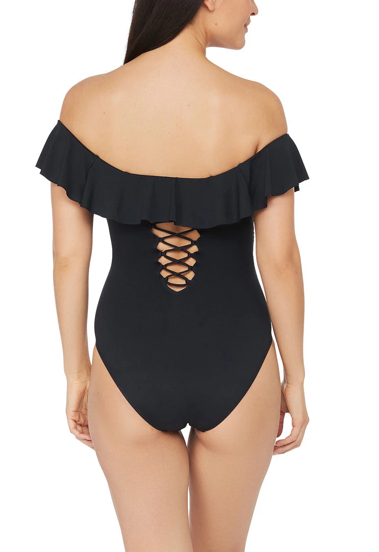 La Blanca Island Goddess Off Shoulder Ruffle One Piece One-Piece