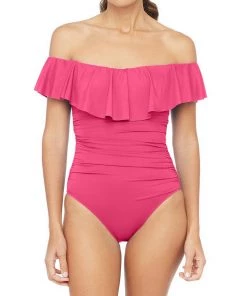 La Blanca Island Goddess Off Shoulder Ruffle One Piece