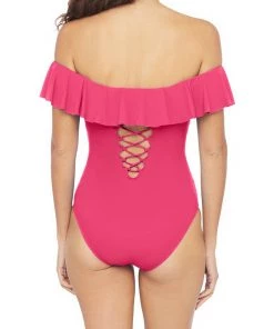 La Blanca Island Goddess Off Shoulder Ruffle One Piece