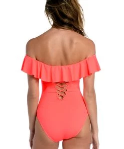 La Blanca Island Goddess Off Shoulder Ruffle One Piece One-Piece