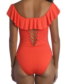 La Blanca Island Goddess Off Shoulder Ruffle One Piece