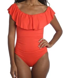 La Blanca Island Goddess Off Shoulder Ruffle One Piece